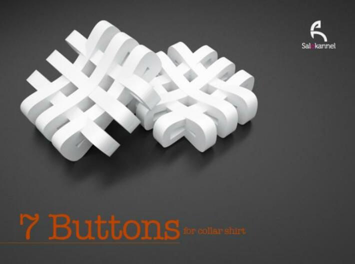 #-buttons for collar shirt - 7pcs. 3d printed 7 Buttons