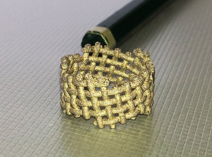 Woven Twisted Ring 3d printed 