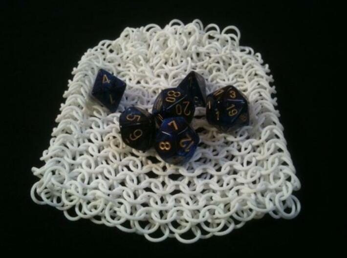 Chainmail Dice Bag 3d printed withDice