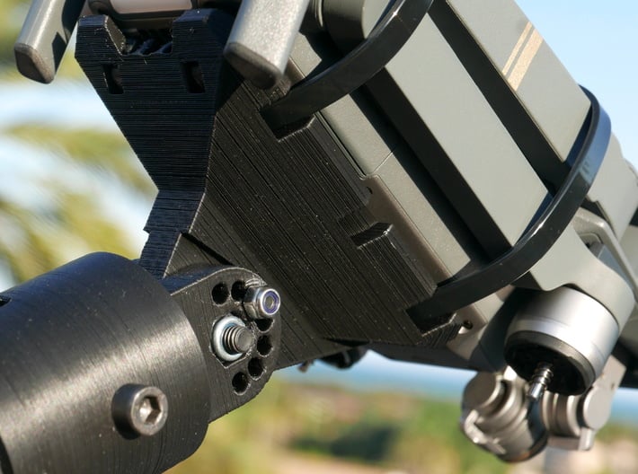 MavicPole: Mavic for pole Video & Photography 3d printed Attached with two (or three) zip ties