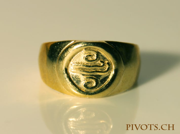 4 Elements - Air Ring 3d printed Polished Brass