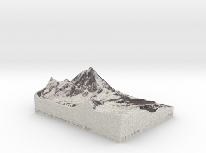 Matterhorn, Switzerland/Italy, 1:50000 3d printed 