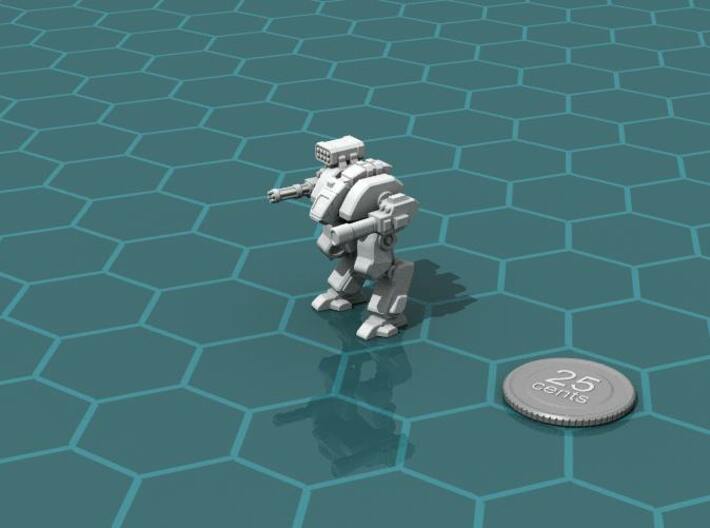 Terran Assault Walker 3d printed Render of the model, with a virtual quarter for scale.