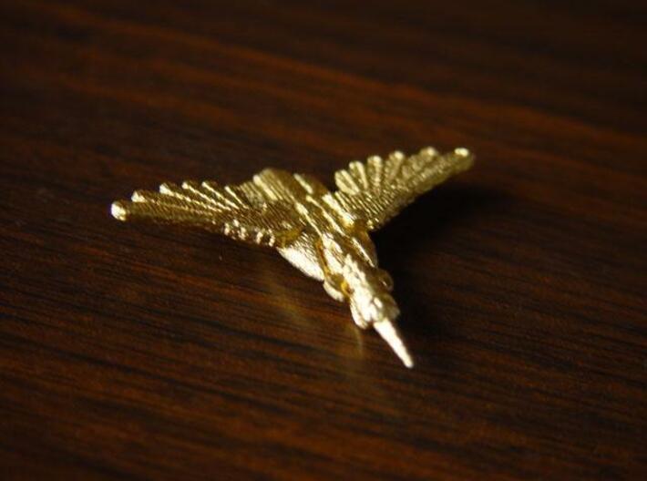 Kingfisher 3d printed Gold plated Stainless Steel