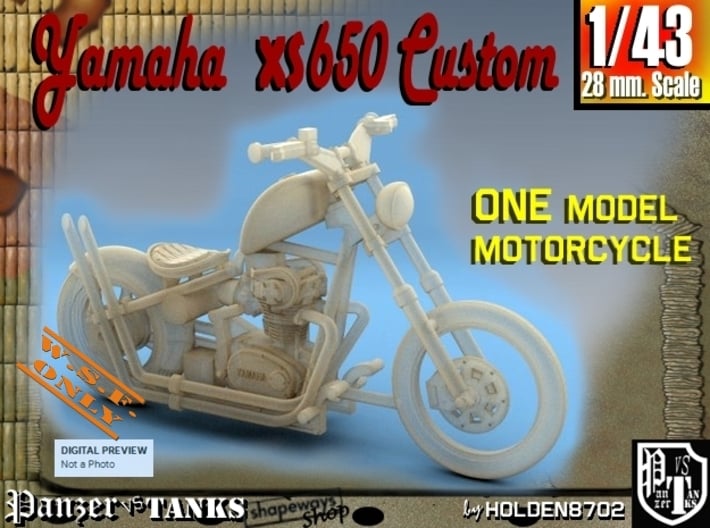 1-43 Color Yamaha XS650 Custom 3d printed