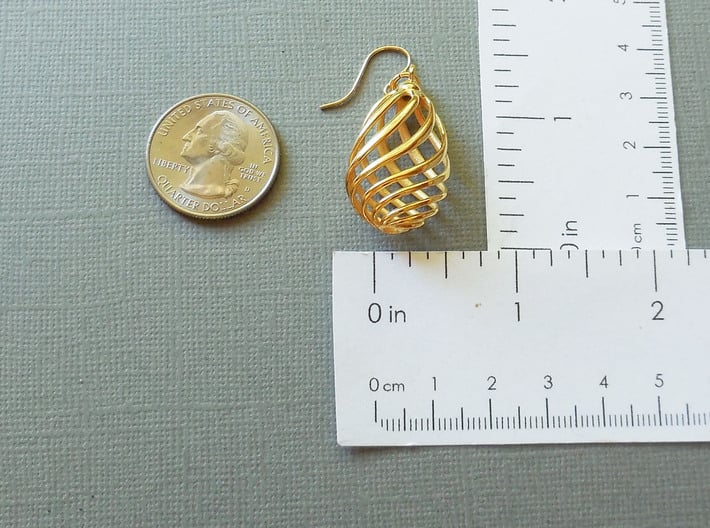 Flasket Earrings in Cast Metal 3d printed 
