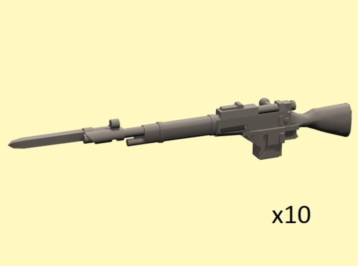 28mm Steampunk Mosin M1891 laser rifles w bayonett 3d printed 