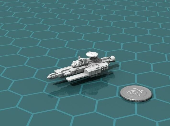 Chukulak Light Carrier 3d printed Render of the model, with a virtual quarter for scale.