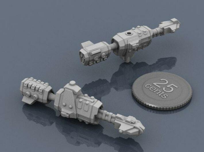 USASF Destroyer 3d printed Renders of the model, plus a virtual quarter for scale.