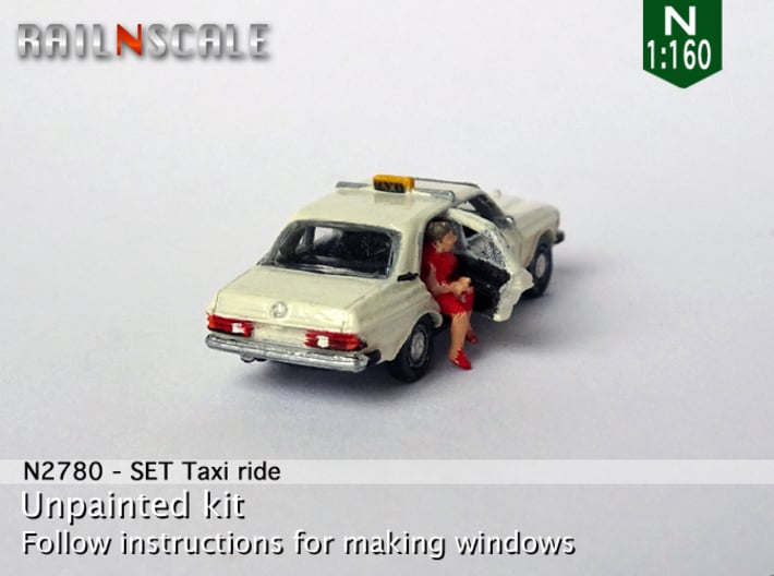  SET Taxi ride (N 1:160) 3d printed 