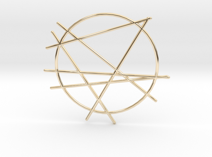 Abstract Line Pendant 3d printed 