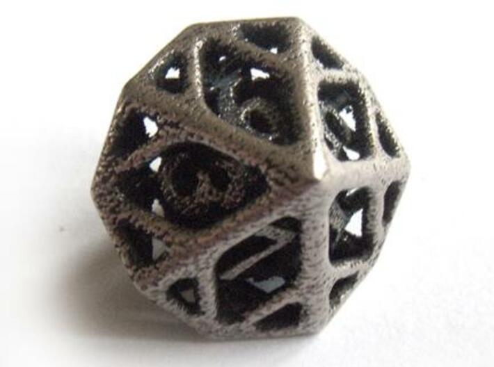 Cage d10 3d printed In stainless steel and inked