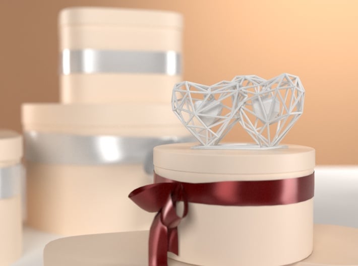 3D Hearts Wedding gift 3d printed 