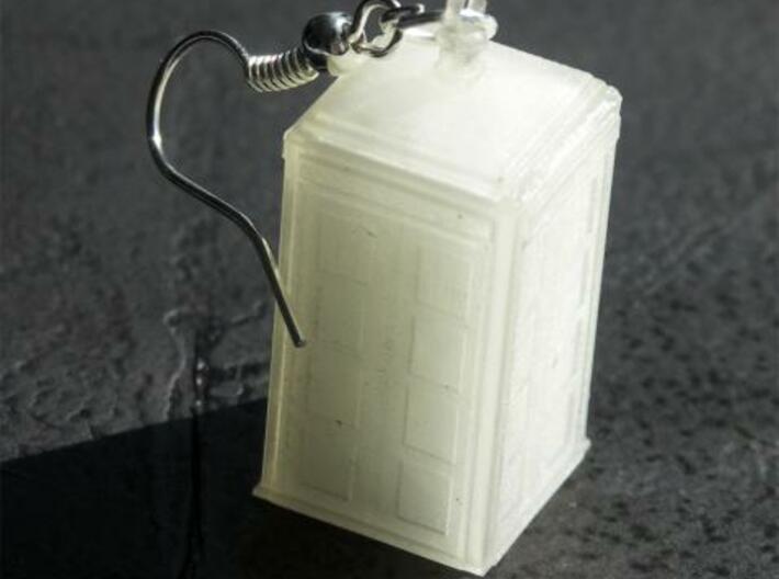 TARDIS Earring (or small pendant) 3d printed Photograph in Frosted Ultra Detail