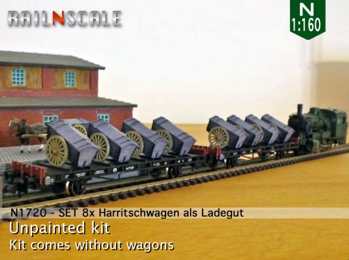 8 Harritschwagen als Ladegut (N 1:160) 3d printed 