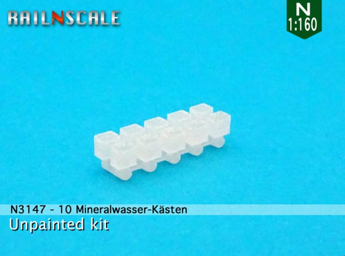 10 Mineralwasser-Kästen (N 1:160) 3d printed 