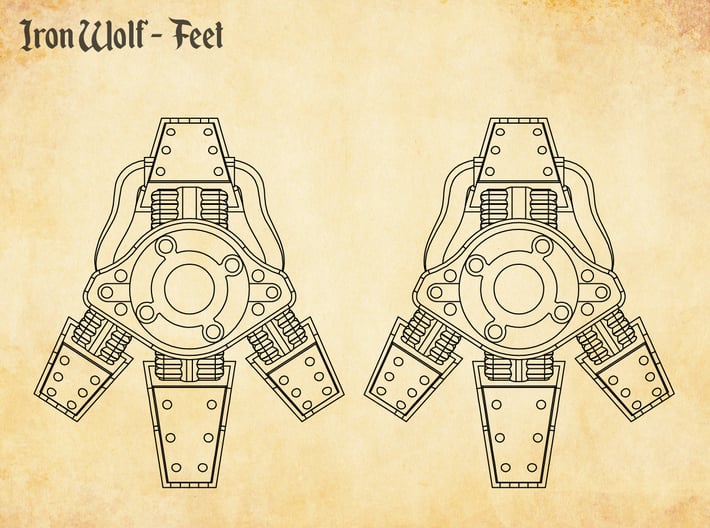 Iron Wolf - Feet 3d printed 