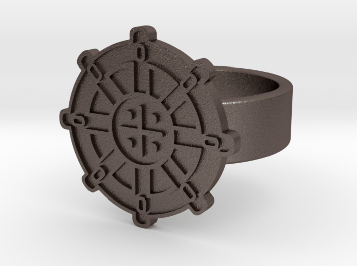 Wheel Of Dharma Ring 3d printed 