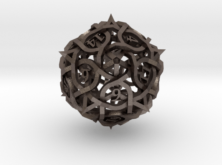 Interwoven Geometric Vines and Thorns D20 3d printed 