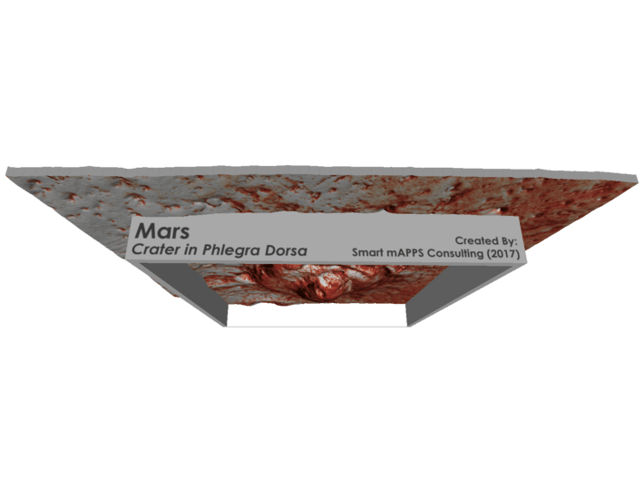Mars Map: Crater in Phlegra Dorsa - Red 3d printed 