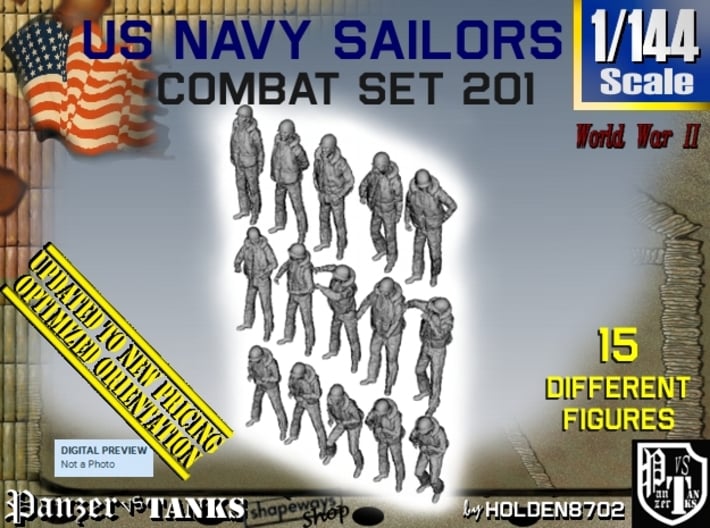 1-144 USN Combat Set 201 3d printed