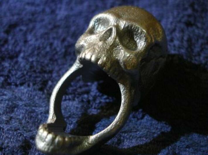 Skull Ring size 11 3d printed Front