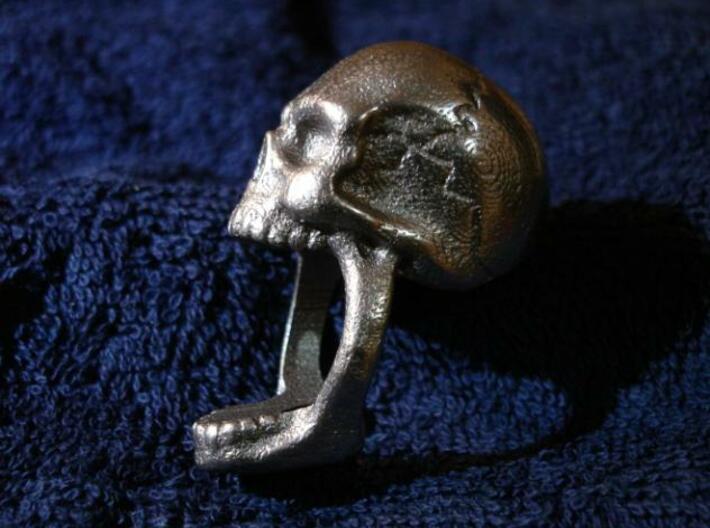 Skull Ring size 11 3d printed Side