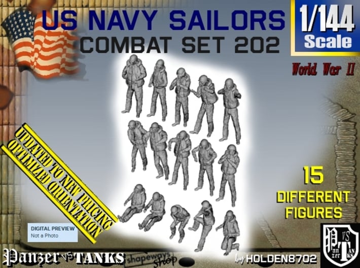 1-144 USN Combat Set 202 3d printed