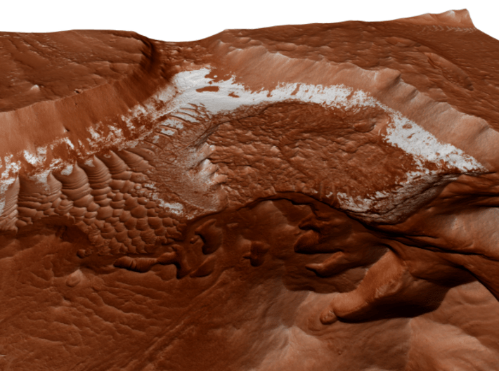 Mars Map: Light Outcrops in Red 3d printed 