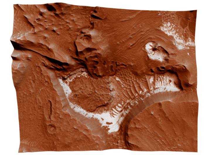 Mars Map: Light Outcrops in Red 3d printed