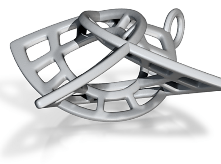 Enneper Pendant in Steel 3d printed 