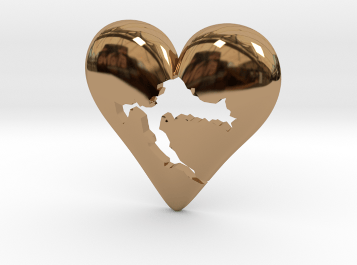 Croatia in Heart Pendant 3d printed Croatia in Heart