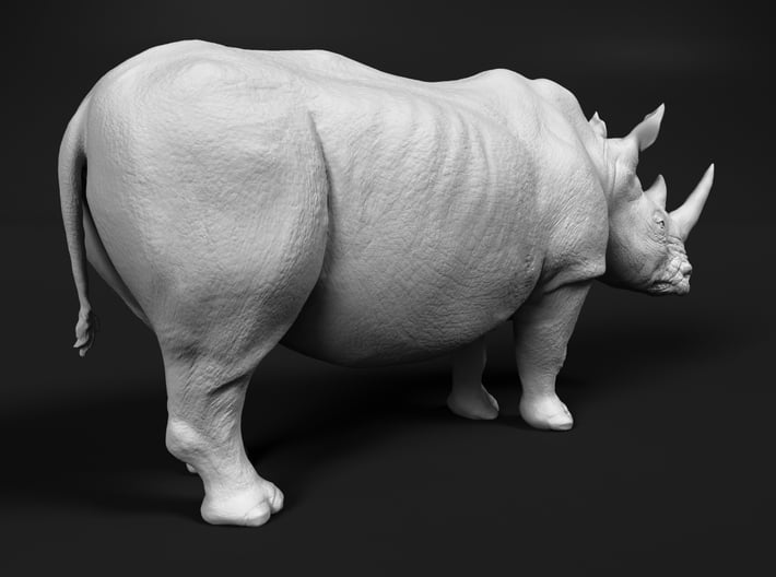 White Rhinoceros 1:32 Standing Male 3d printed 