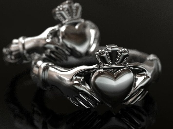 Claddagh classic ring 3d printed 
