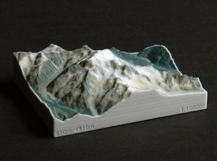Mont Blanc, France/Italy, 1:150000 Explorer 3d printed 
