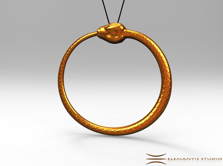 Ouroboros Pendant 5.2cm 3d printed Pendant cord not included
