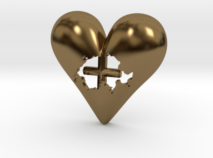 Switzerland (Suisse) in Heart Pendant 3d printed Switzerland in Heart Pendant