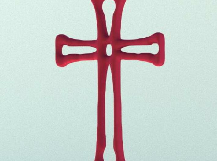Cross Pendant (6cms) 3d printed Render in red