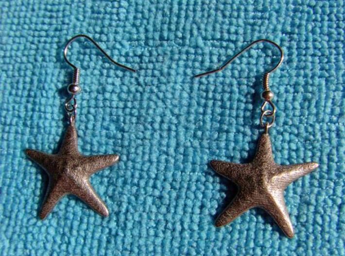 Starfish earrings 3d printed Stainless steel
