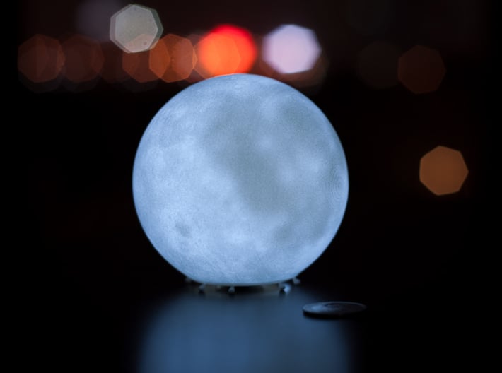 Moon lamp 3d printed With LED tea light