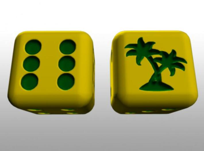 Tropical Pair O' Dice 3d printed Top View