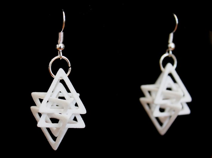 Dual Tetrahedron Earring 3d printed 