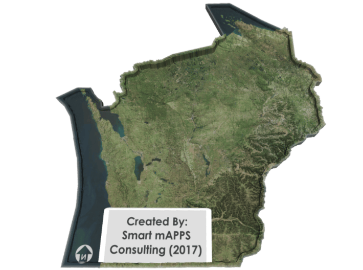 Wisconsin Relief Map (4WDF22FQS) by Smart_mAPPS_Consulting