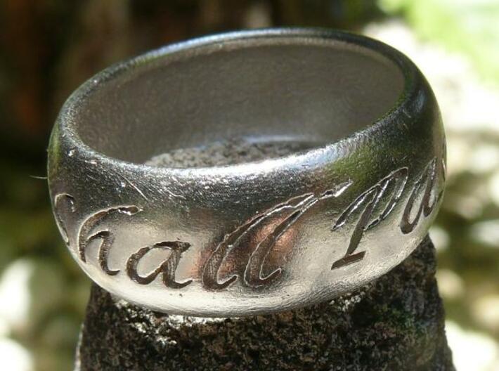 This Too Shall Pass, custom ring size 3d printed Silver 1