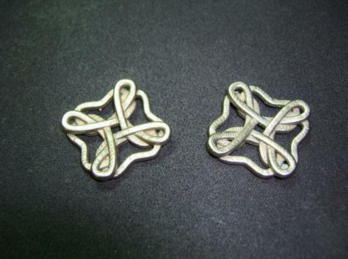 Friendship knot earrings 3d printed Face high
