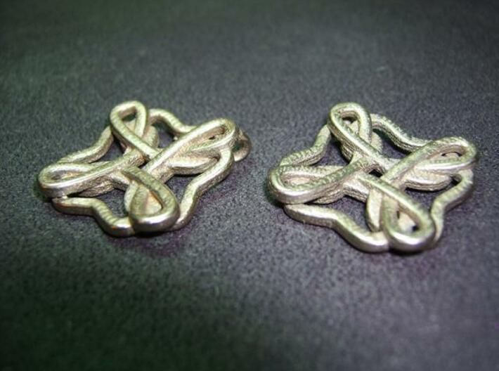 Friendship knot earrings 3d printed Face low