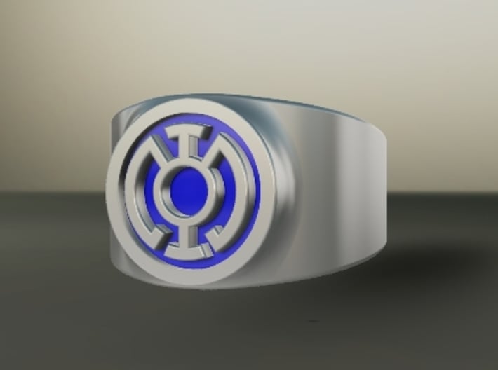 Blue Hope GL Ring (Szs 5-15) 3d printed Custom Enameled