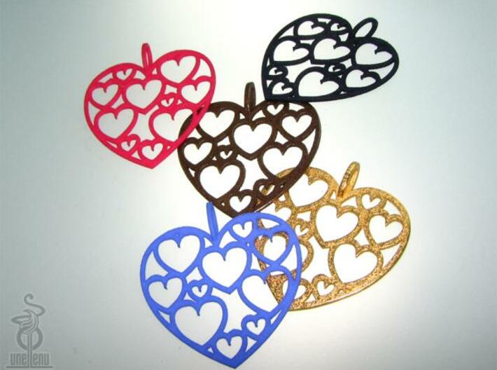 Heart of hearts pendant 3d printed
