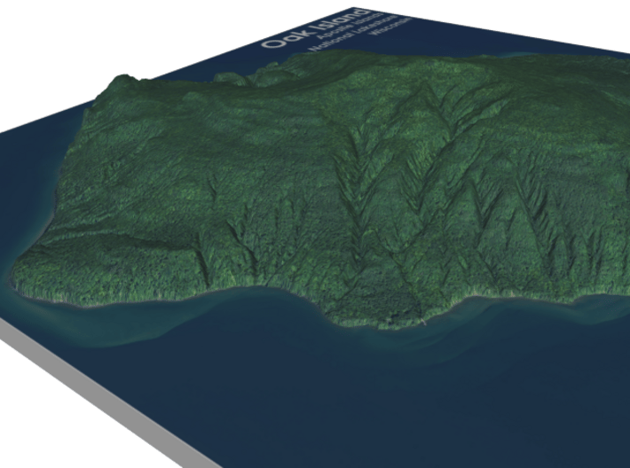 Oak Island Aerial Map: 5 Inch 3d printed 