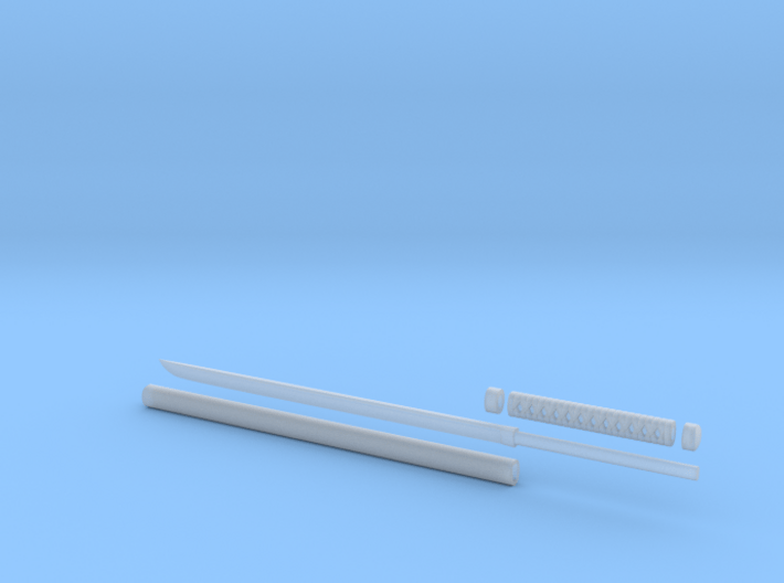 Katana - 1:6 scale - Straight Blade - No Tsuba 3d printed 